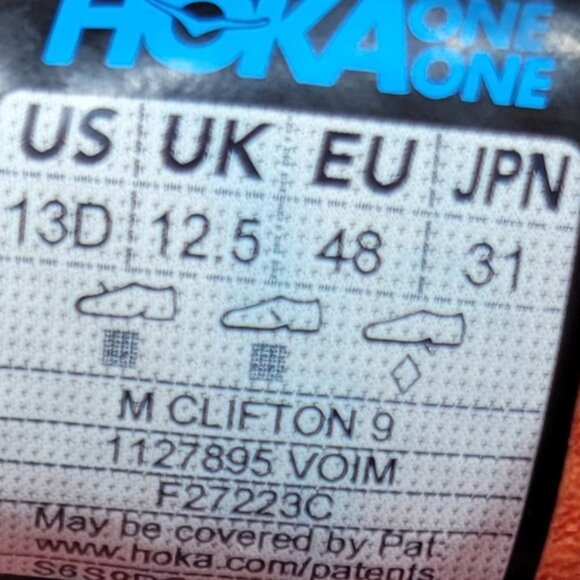 Hoka One One Clifton 9 Men's Size 13D Orange Impala Athletic Running Sneakers. - Picture 4 of 13